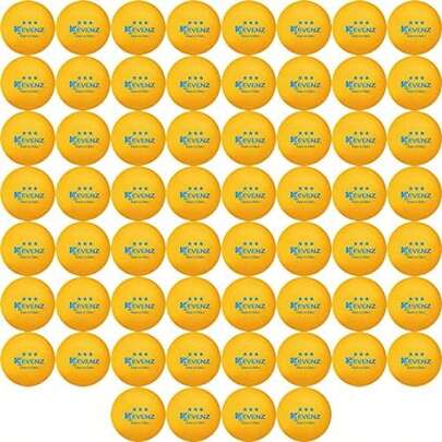 KEVENZ 3 Star Ping Pong Balls, 40+Mm Advanced Table Tennis Ball, Bulk Outdoor Ping Pong Balls (Orange, White)