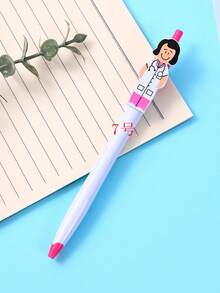 Caneta Esferográfica Fofa de Desenho Animado de Médico e Enfermeira, Papelaria Criativa com Clipe de Padrão de Médico e Enfermeira, Caneta Esferográfica de Plástico com Botão de Pressão e Personagem de Desenho Animado, Presente do Dia da Enfermeira e Dia do Médico, Caneta Esferográfica Criativa com Clipe para Médico Homem e Enfermeira Mulher, Caneta Promocional com Tinta a Óleo, Presente para Médicos e Enfermeiras - A - Visão 12