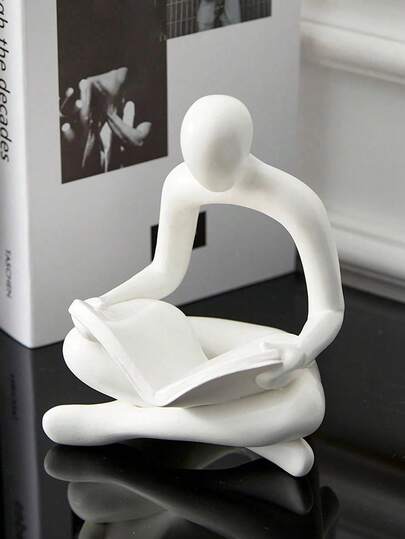 1 Pair Creative Human Figure Bookends, Modern Luxury Living Room/Office Abstract Figurine Decor, High-End Quality Liquor Cabinet Soft Decoration