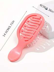 1pc Mini Track Design Compact Hair Brush, Portable Pocket Hollow Hairbrush, Wet/Dry Plastic Comb, Daily Outdoor Travel, Hairbrush, Comb, Hair Styling Tool, Hairdressing Product, Y2K Style - Multicolor - View 3