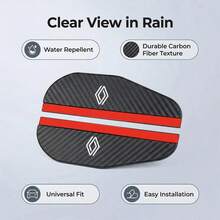 適用於 Renault RS Scenic Logan Megane Koleos Sandero Safrane 2件組汽車配件 遮陽篷遮蔽罩 後視鏡雨罩 碳纖維側邊 - A - 查看 7