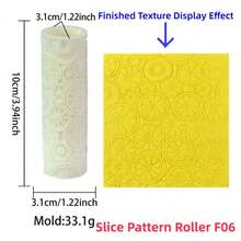 Fake Lemon Slice Pattern Polymer Clay Texture Roller, High Precision Artificial Tropical Citrus Peel Embossing Rolling Pin, Summer Fruit Theme Clay Art Craft Tool DIY Earrings Pendant Jewelry Making - Slice Pattern Roller F06 - View 8