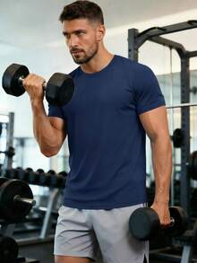 Cavva Men's UPF 50+ Sun Protection Short Sleeve T-Shirt Quick Dry Breathable Rash Vest Tee For Outdoor - Navy Blue - View 4