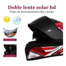 DOT Certified Helmet, With Flip-Up And Foldable Visor - Black - View 3