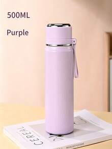 Stainless Steel Vacuum Insulated Water Bottle, Double Wall, Convenient Carrying Strap, One-Touch Open Lid, Suitable For Hot/Cold Water, Milk, Beverages, For Men, Women, Students, Outdoor, Home, Office Use - Multicolor - View 20