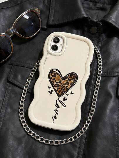 1 chiếc ốp lưng điện thoại TPU mềm mại, màu trắng, họa tiết da báo, hình trái tim và bóng bay, tương thích với Apple 17 Promax 17Air 17Pro 17 16 Promax 16 Plus 16 Pro 16 15Promax 15 Plus 15Pro 15 14Promax 14Plus 14 Pro 14 13Promax 13 Pro 13 12Promax 12Pro 11 Promax 11 Pro 11 XSMAX XR X/XS 7Plus 8Plus/Galaxy S21 S22 S23 S24 S25 S26