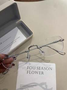 1pc Classic Fashion High-End Rimless Metal Glasses, Lightweight & Comfortable, Unisex, Business Commute Daily Fashion Eyewear, No Glasses Case, Perfect For Back To School, Mother's Day, Spring Travel - Multicolor - View 2