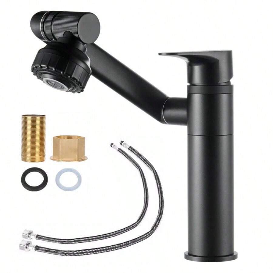 Kitchen Sink Mixer Taps 1080° Swivel Spout Single Lever Tap Mono Modern Faucet - A - View 1