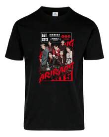 Soft Fabric Print Tee Casual Short Sleeve Tshirt Street Style Tops - Black - View 5