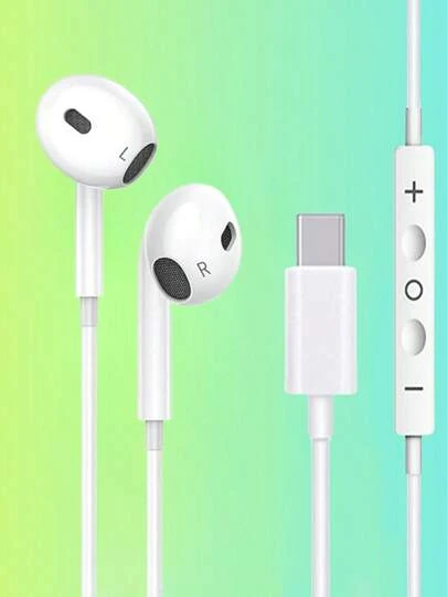 Wired In-Ear Headphones With Inline Control, Compatible With IPhone/Lightning/Type-C Interfaces, USB-C Wired Earphones With Built-In Controls For Music, Calls And Volume, Suitable For IPhone 17/16/15/14/13/12/11/XR/XS/X/8/7/SE/Pro/Pro Max
