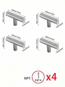 4个不锈钢橱柜抽屉拉手，厨房把手，浴室盥洗台门把手，金属家具拉手 - 彩色 - 查看 15