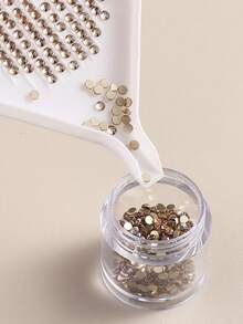 Plastic Diamond Nail Art Rhinestone Sorting Tray | Rhinestone Organizer Tray DIY Craft Diamond Accessories Tool, Nail Salon Equipment - White - View 2
