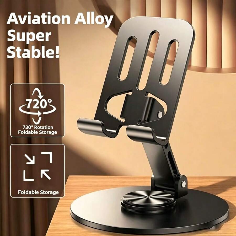 360°旋转全金属手机支架，优质机械稳定桌面支架，平板电脑和智能手机通用支架 - 彩色 - 查看 1