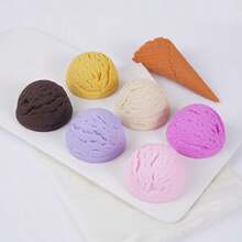 2026 New Arrival 1pc Summer Soft Squishy Ice Cream Ball Toy, Suitable For Parties, Birthdays, Summer Gifts, Perfect Gifts, Graduation Gifts - Multicolor - View 2