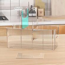 4-Compartment Transparent Spice Storage Box, Removable Dividers, Multi-Purpose Kitchen Organizer Box, Fridge Storage Container, Suitable For Countertop, Space-Saving Spice Rack, Adjustable & Sturdy, Spice Jar Organizer, No Assembly Required - Transparent - View 8
