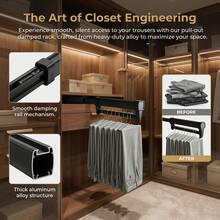 1个伸缩式衣架，碳钢铝合金材质，带阻尼滑轨，适用于裤子、T恤、连衣裙等衣物收纳。 - A - 查看 5