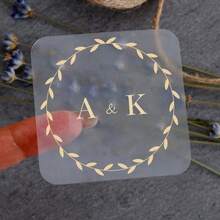 50pcs Customized Gold Foil Stickers, Square Wedding Stickers, Wedding Party Gift Stickers Labels, Customized Favor Thank You Labels - Multicolor 1 - View 7