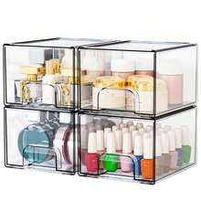 2/4pcs Stackable Acrylic Makeup Organizer Drawers, Premium Cosmetic Storage Box For Vanity, Bathroom, Under Sink And Kitchen Cabinet, Multi-Functional Bathroom And Kitchen Storage Solution - Multiple Styles - View 11