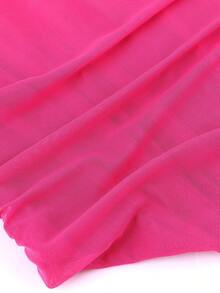 Mesh Corset Top, Strapless Backless Tight Bustier, Double Layer Shapewear Top, Crop Top For Halloween - Hot Pink - View 5