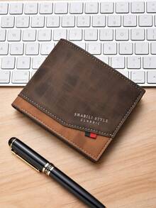 New Men's Short Wallet, Men's Card Holder, All-In-One Short Wallet, Multifunctional Coin Purse, Business Style - Multicolor - View 7