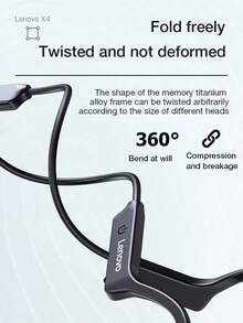 Auriculares Bluetooth Lenovo nuevos, auriculares inalámbricos de conducción ósea, sonido HiFi, auriculares deportivos para correr, modo de juego, control de volumen, audio HD, auriculares Bluetooth Lenovo originales. - Ver 5
