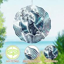 1 pièce Éolienne en forme de loup, sculpture cinétique 3D de 10 pouces, convient pour la décoration de jardin extérieur, également un cadeau unique pour les hommes et les femmes, livré avec un crochet de suspension rotatif de style aléatoire - A - Voir 3