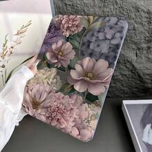 1pc Purple & Pink Floral 360° Rotating Flat Tablet Protective Case With Auto Wake/Sleep, 3-Fold Stand, Pen Slot, Compatible With IPad, Galaxy Tab & Pad, Tablet, Pad - Multicolor - View 3