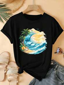 Women T-Shirts - Black - View 2