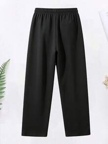 Black Wide Leg Sweatpants, Comfortable High Waist Pants Suitable For Fitness, Street Fashion Casual Sports Shorts, Suitable For Hiking, Cycling, Ball Sports, Running And Indoor Sports - Black - View 3