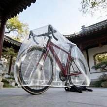 Road Bike Special Protection, High-Transparency Material Doesn'T Obscure Appearance, Elastic Cuff For Quick Donning, Compatible With Road And Mountain Bikes, Portable Disposable Transparent Bike Cover - Transparent - View 9