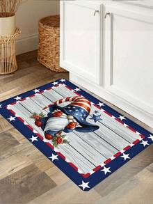 1pc Red White Blue Star Stripe & Cute Energy Pattern Doormat, Living Room Rug, Bedroom Small Rug, Kitchen Rug, Bathroom Mat, Striped Rug, Suitable For Living Room, Dining Room, Kitchen, Sink Area, Indoor Entrance Decor, Perfect For Parties, Holidays, Gatherings, Gifts, Dinner Parties, Rug, Doormat, Kitchen Mat, Area Rug, Kitchen Supplies, Kitchen Decor, Kitchen Pad, Kitchen Floor Mat, Kitchen Set, Foam Mat - Elf Mat - View 6