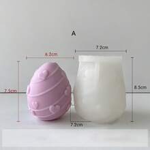 Khuôn silicon làm nến hình trứng DIY, hình trứng có hương thơm, đá thơm, xà phòng thủ công, quà tặng. - Trắng - Xem 5