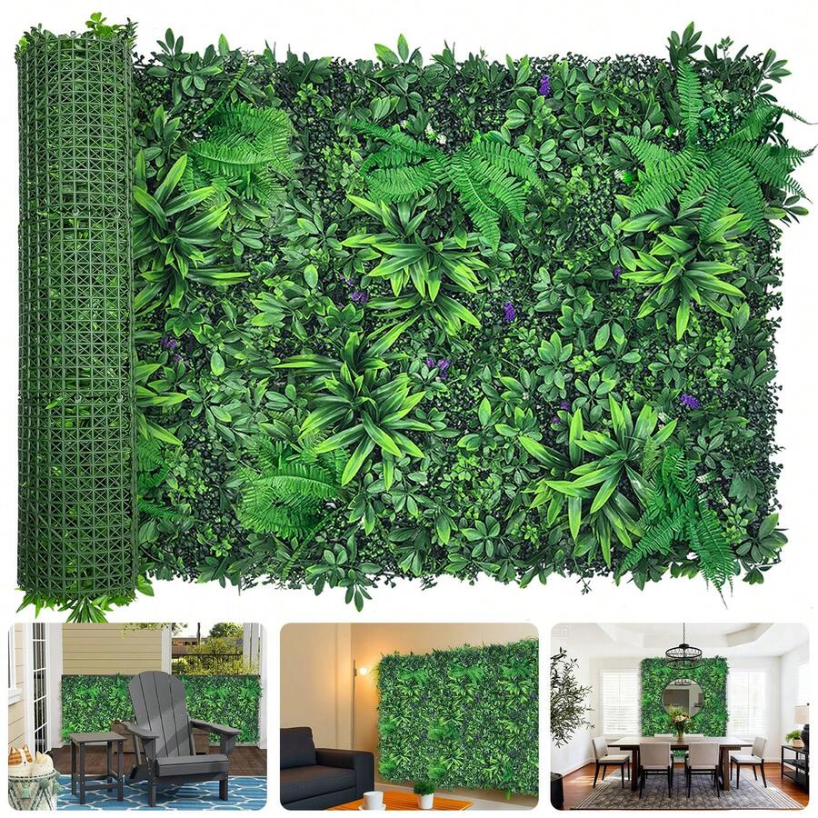 Artificial Greenery Wall Panels: 40'' X 120'' UV-Anti Faux Greennery Grass Wall Privacy Backdrop Fence Screen For Garden Fence Covering Privacy, Outdoor Indoor Home Decor - 40 x 120 IN - Xem 1