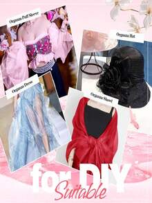 1pc Transparent Soft Organza Fabric, Suitable For Wedding Decoration, Clothing Sewing, Gift Packaging, DIY Crafts - Champagne - View 4