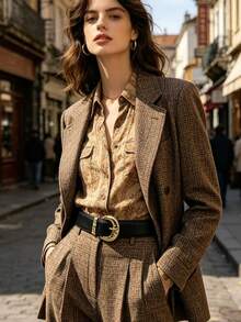 女士纤细真皮腰带，配闪亮金色扣环，休闲朋克复古派对优雅街头风，适合搭配牛仔裤、连衣裙和女士服装，时尚腰带 - 黑色 - 查看 7