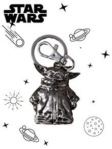 StarWars 1PC Star Wars Officially Licensed Metal Keychain Featuring 4 Styles Logo Grogu Mandalorian And Boba Fett Helmet 3D Designs Bag Charm Accessory For Daily Use And Collection Ideal Gifts For Star Wars Fans - B - View 16