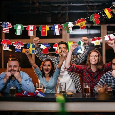 49pcs 2026 World Cup Party Decorations, World Cup Football Theme Pennant Banners, Venue Decor Supplies