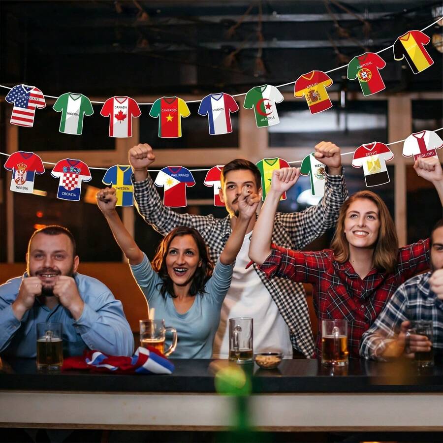 49pcs 2026 World Cup Party Decorations, World Cup Football Theme Pennant Banners, Venue Decor Supplies - Multicolor - View 1