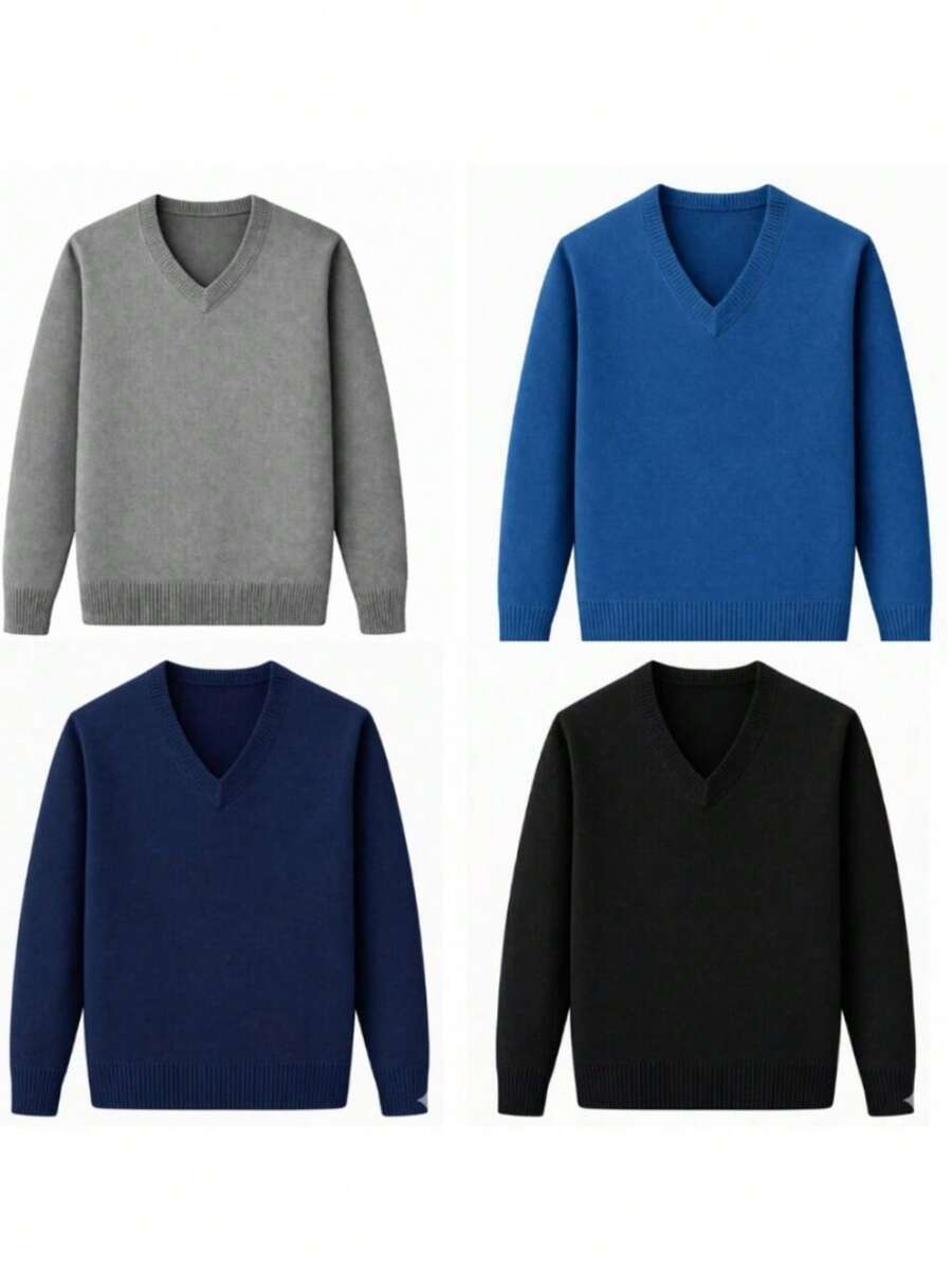 Knitted Blouse With A V-Neck And Ribbed Trim. - 彩色 - 查看 1