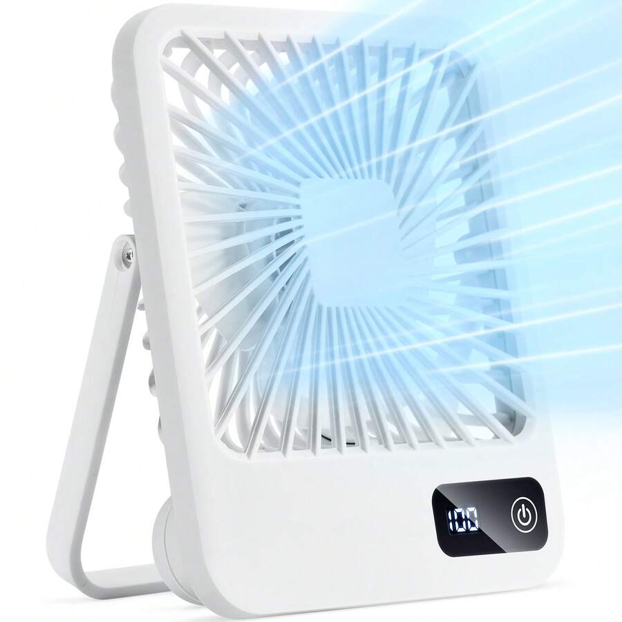 Multi-Position Desk Fan: 5-Speed 180° Adjustable Design With Hanging Hook & Whisper-Silent USB Operation. Perfect For Desk Use, Bedroom Cooling, Porch Relaxation & Travel Comfort. Designed Specifically For Adults Needing Flexible Temperature Management Solutions. - 桌面便攜 - 查看 1