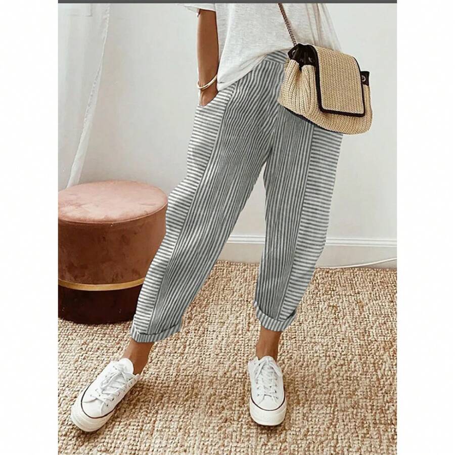 Women Pants - Light Grey - View 1