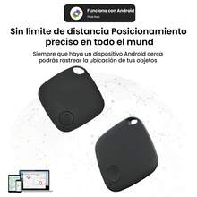 Localizador GPS para Mascotas iTag Compatible con Android Find My Device Rastreador Bluetooth Antipérdida para Perros Gatos Llaves - Negro - Ver 6