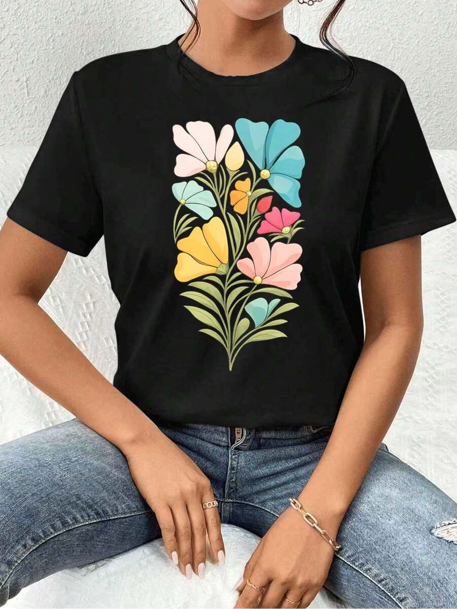 Women T-Shirts - Black - View 1