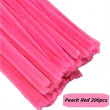 200 PCS Limpiadores de tuberías rojos Vástago de chenilla, Limpiador de tuberías de tallos de chenilla, Limpiadores de tuberías rojos Suministros para manualidades para decoración de manualidades UCNG - Vino tinto - Ver 5