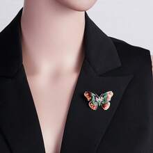 Fashion Creative Colorful Butterfly Brooch Alloy Rhinestone Enamel Insect Pin Brooches Clothing Accessories Party Jewelry - Default - View 7