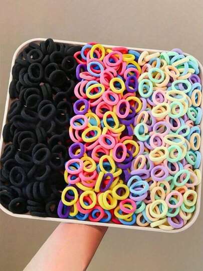 50/100/200/300PCS Random Color Colorful Basic Hair Ties And Scrunchies For, Including Ponytail Holders And Rubber Bands That Are Gentle On Hair, Perfect For Everyday Use.,Festival,Party