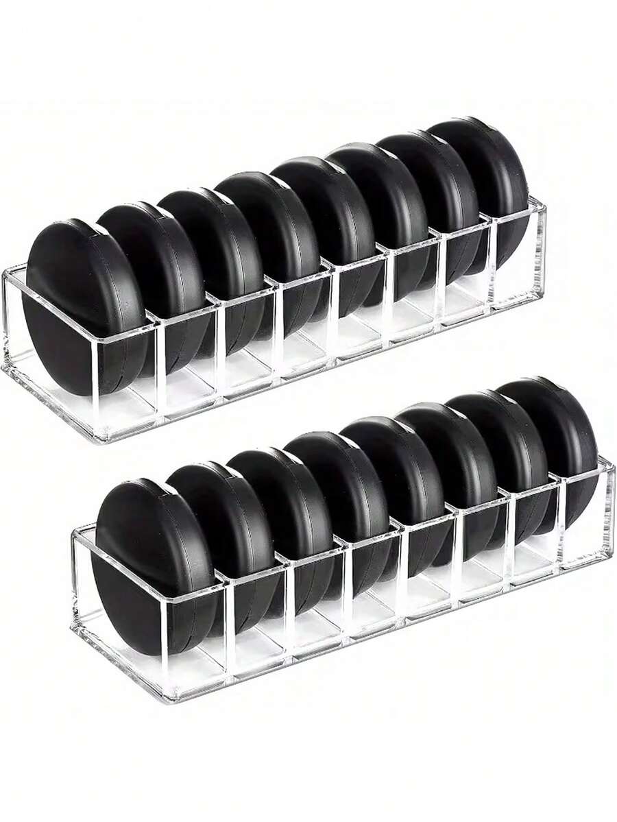 1pc Makeup Storage Box, Blush Organizer, Eyeshadow Palette Holder, Lipstick Container, Transparent Plastic Desktop Storage Box - Clear - View 1