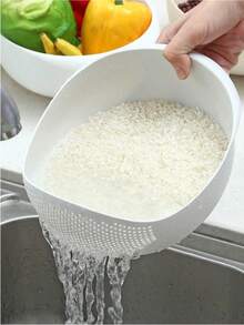1pc, This Plastic Colander Is Suitable For Washing Rice, Cleaning Fruits And Vegetables, And Draining Salad Or Noodles. Easy To Clean And Store, It Is An Ideal Choice For Food Preparation, Home Cooking And Restaurant Use-A True Kitchen Essential. - Multicolor - View 1