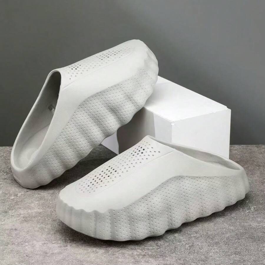 2026新款柔软情侣增高按摩底休闲拖鞋，时尚 - 灰色 - 查看 1