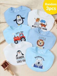 momscare Set de 3 baberos para bebé con patrones de animales lindos surtidos - Multicolor - Ver 6